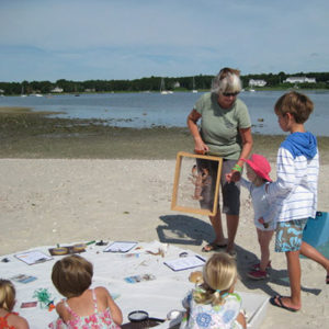 kids learning about beach