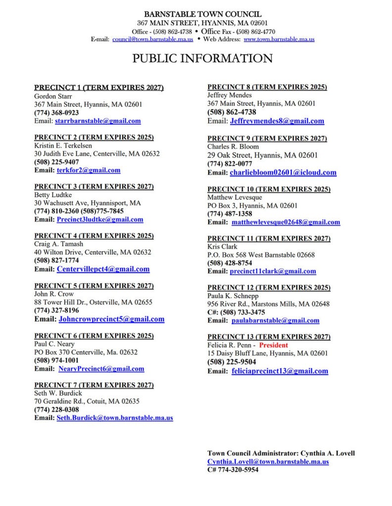 Town Council Contact