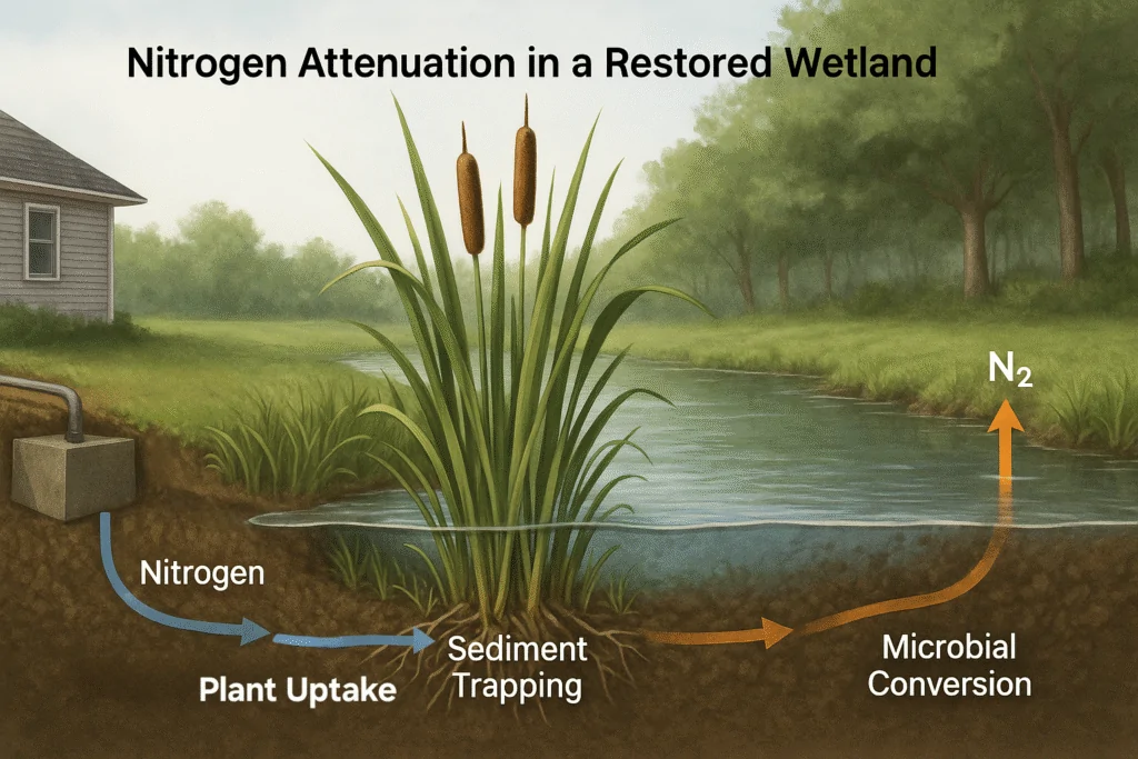 Nitrogen Attenuation in a Restored Wetland